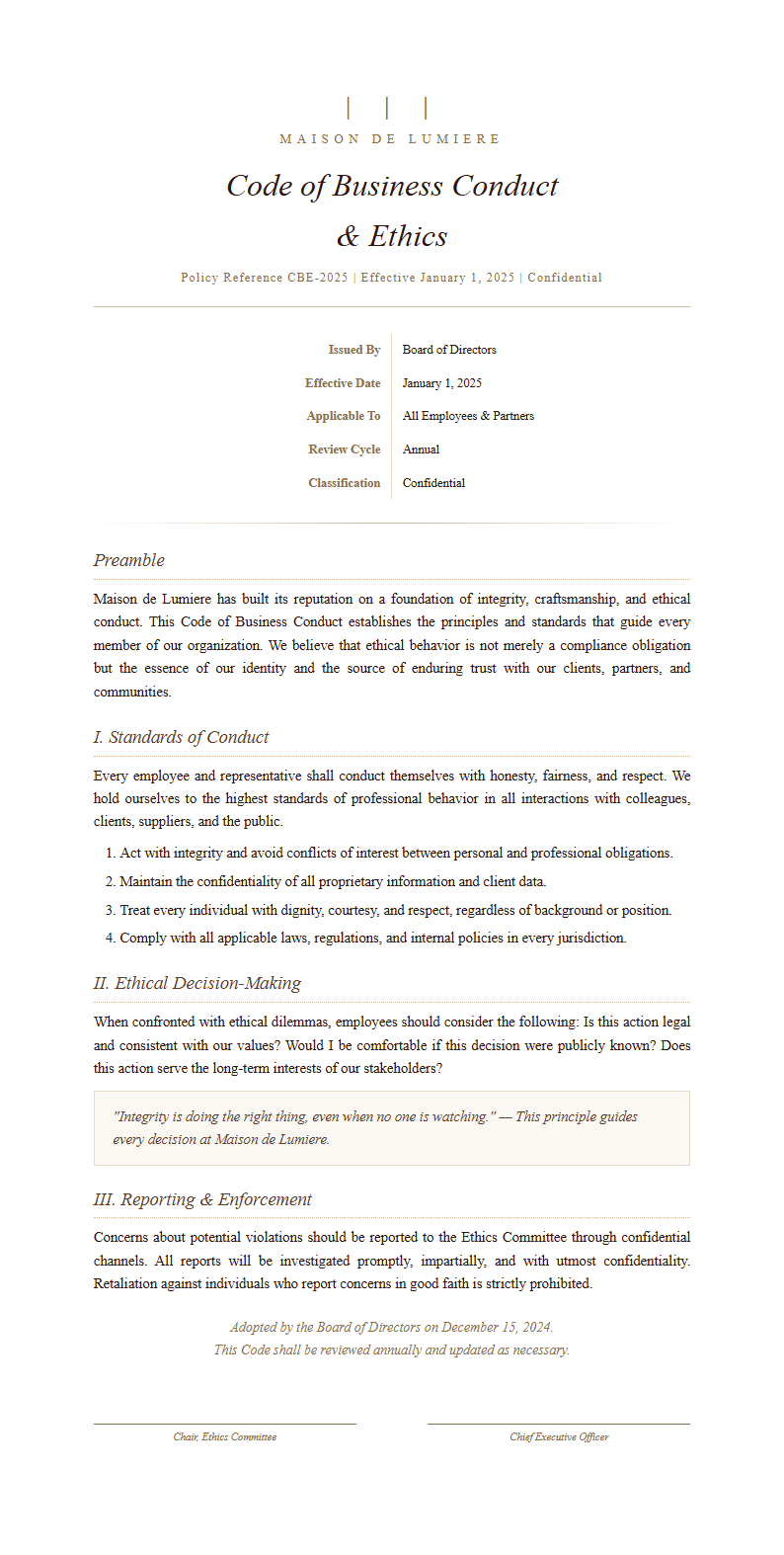 Elegant premium policy with luxury styling